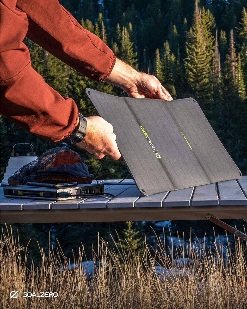Goal Zero Nomad foldable solar panel for camping