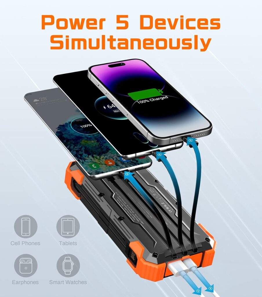 GOODaaa 24000mAh solar power bank for group camping